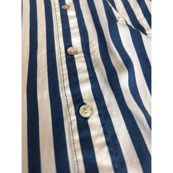 Jane + Delancey Blue and White Striped Long Convertible Sleeve Plus Size 1X - Picture 7 of 12